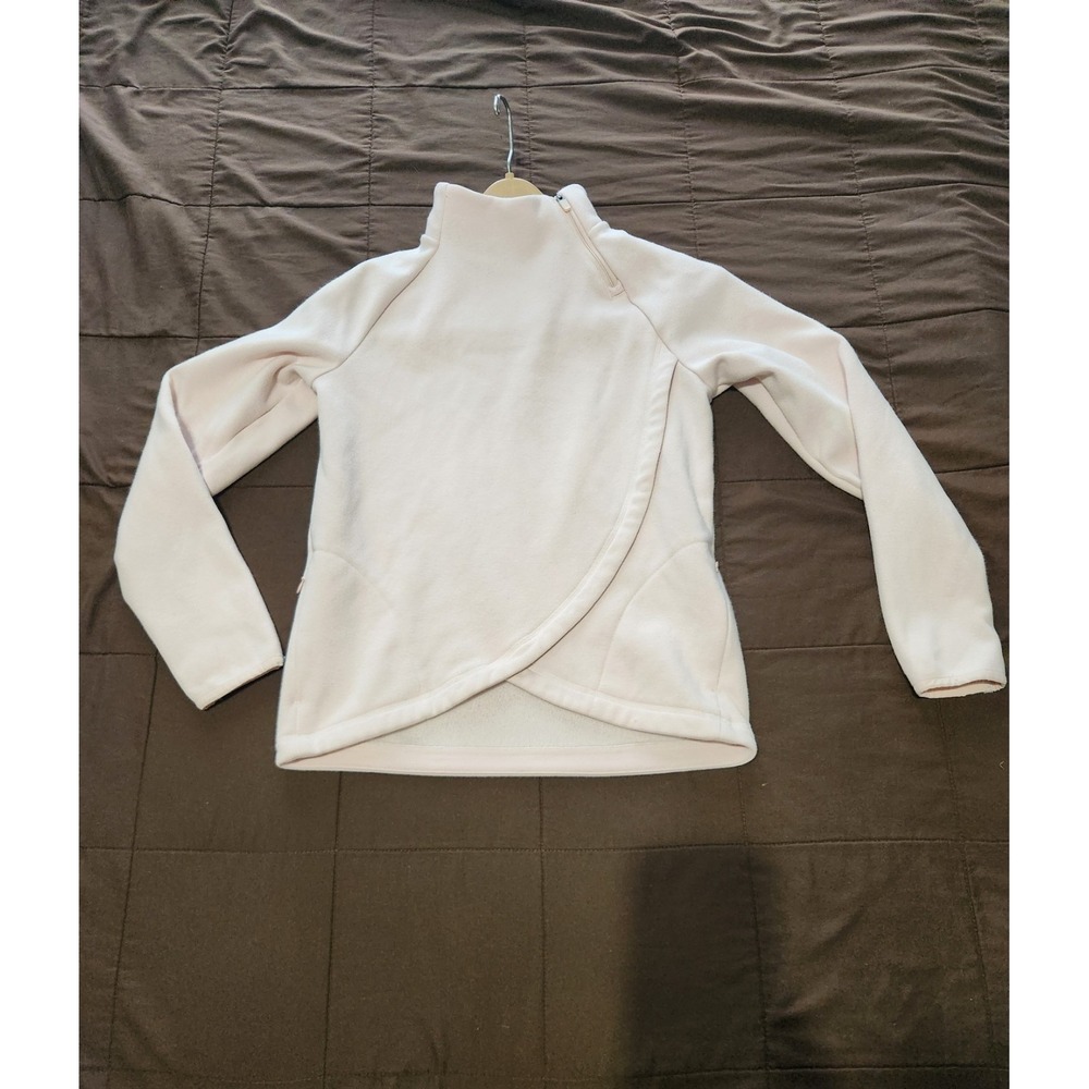 Athleta Girl Cozy Karma Asym Pullover in Size L (12). Baby Pink